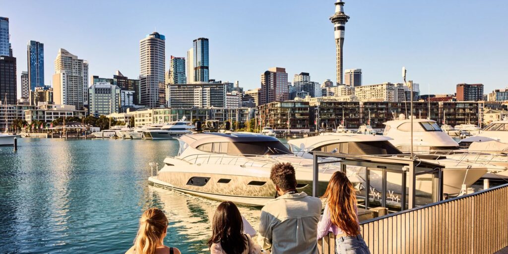 Auckland waterfront and harbour in New Zealand